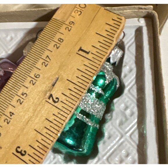 Glass Christmas Bell Ornaments By European Craftsmen Set Of 10 Hand Decorated - Picture 7 of 9